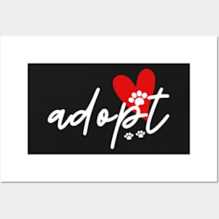 Adopt (Don't Shop) White Text Posters and Art